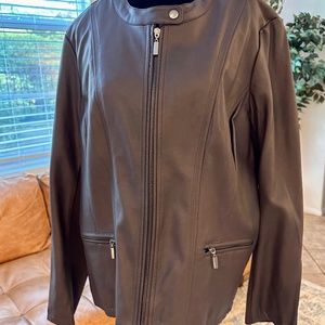 Mo-Ka Ebele Faux Leather Jacket.